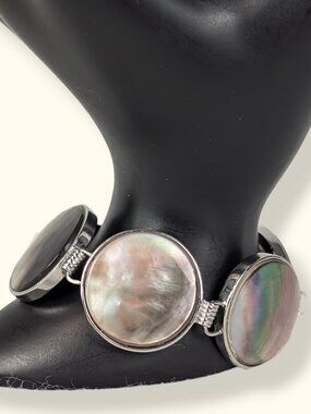 Mother of Pearl Round Panel Bracelet